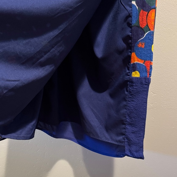 Staud Abstract Fruits and Veggie Blue Midi Knee Length Zip Back Colorful Skirt - Picture 15 of 16